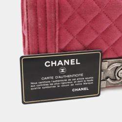 Chanel Pink Velour Leather Boy Coco Mark Chain Shoulder Bag 
