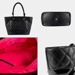 Chanel Black Patent Leather Cambon Ligne Shoulder Bag 
