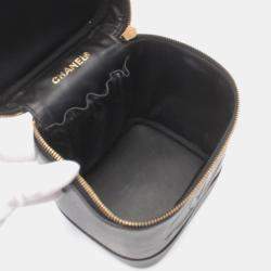 Chanel Black Caviar Skin Coco Mark Handbag 