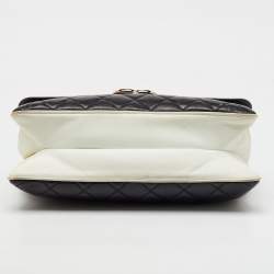 Chanel Black/White Quilted Leather Maxi Divine Cruise Classic Flap Bag