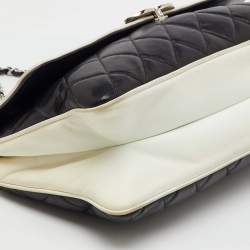Chanel Black/White Quilted Leather Maxi Divine Cruise Classic Flap Bag