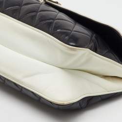 Chanel Black/White Quilted Leather Maxi Divine Cruise Classic Flap Bag
