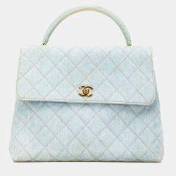 Chanel Blue Denim Kelly Top Handle Bag