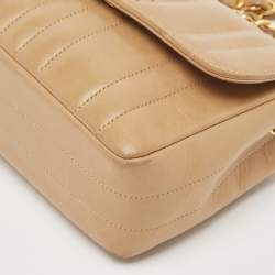 Chanel Beige Vertical Quilted Leather Mini Square Classic Flap Bag