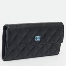 Chanel Black Caviar Leather CC Classic Continental Wallet