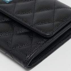 Chanel Black Caviar Leather CC Classic Continental Wallet