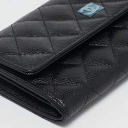 Chanel Black Caviar Leather CC Classic Continental Wallet