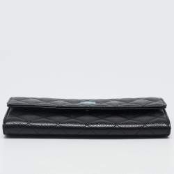 Chanel Black Caviar Leather CC Classic Continental Wallet