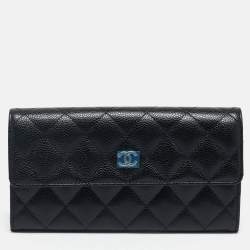 Chanel Black Caviar Leather CC Classic Continental Wallet