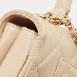 Chanel Beige Quilted Leather Small Trendy CC Top Handle Bag
