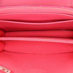 Chanel Pink CC Quilted Lambskin Flap Clutch On Chain