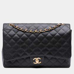 Chanel Black Maxi Classic Caviar Double Flap