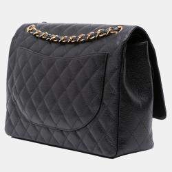 Chanel Black Maxi Classic Caviar Double Flap
