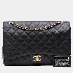 Chanel Black Maxi Classic Caviar Double Flap