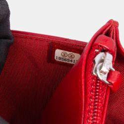 Chanel Red CC Lambskin Wallet on Chain