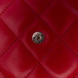 Chanel Red CC Lambskin Wallet on Chain