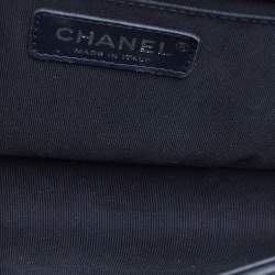 Chanel Navy Blue Quilted Leather Medium Boy Flap Bag
