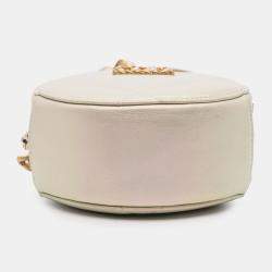 Chanel Beige Brown Iridescent Lambskin 19 Round Clutch with Chain