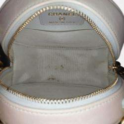 Chanel Beige Brown Iridescent Lambskin 19 Round Clutch with Chain
