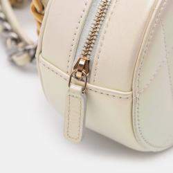 Chanel Beige Brown Iridescent Lambskin 19 Round Clutch with Chain