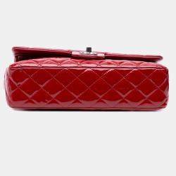 Chanel Red Medium Classic Patent Double Flap