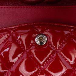 Chanel Red Medium Classic Patent Double Flap