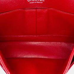 Chanel Red Medium Classic Patent Double Flap