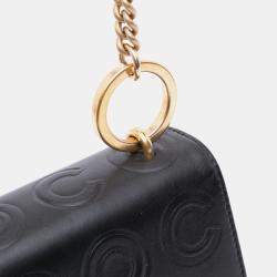 Pre Owned Chanel Black Mini Square Calfskin Coco Embossed Flap