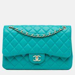 Chanel Blue Jumbo Classic Lambskin Double Flap
