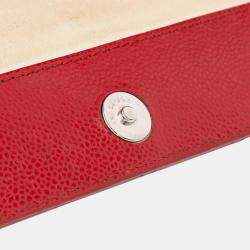 Chanel Red CC Quilted Caviar Frame Shopping Tote