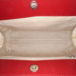 Chanel Red CC Quilted Caviar Frame Shopping Tote