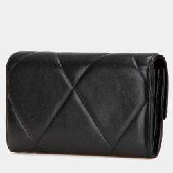 Chanel Black Lambskin 19 Flap Long Wallet