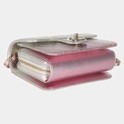 Chanel Gold Pink Ombre Metallic Lambskin Like A Wallet Flap Bag
