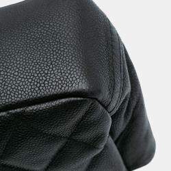 Pre Owned Chanel Black Quilted Iridescent Caviar Lady Pearly Flap