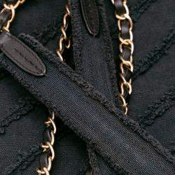 Chanel Black Chevron Canvas Cuba Patchwork Shopper Tote