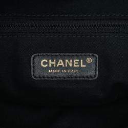 Chanel Black Chevron Canvas Cuba Patchwork Shopper Tote