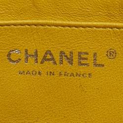 Chanel Yellow Quilted Caviar Leather Maxi Classic Single Flap Bag
