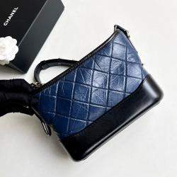 Chanel Blue and Black Leather Gabrielle Small Bag