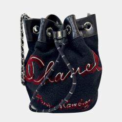 Chanel Tweed Drawstring Bucket Bag 