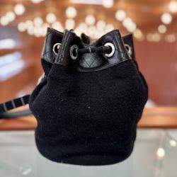Chanel Tweed Drawstring Bucket Bag 