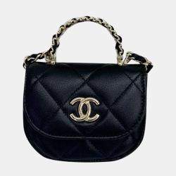 Chanel Black VIC Show Pearl Handle Chain Shoulder Bag