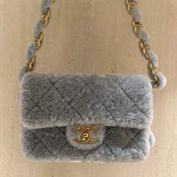 Pre Owned Chanel Lambskin Coarse Chain Shoulder Bag