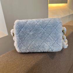 Pre Owned Chanel Lambskin Coarse Chain Shoulder Bag