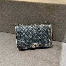 Pre Owned Chanel Distressed Studded Le Boy Shoulder Bag
