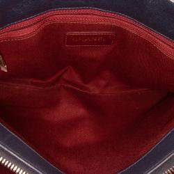 Chanel Navy Blue Paris Rome Large Sheepskin Trapezio Flap