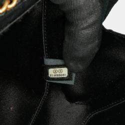 Chanel Black Quilted Lambskin Studded Chain Around Clutch with Chain