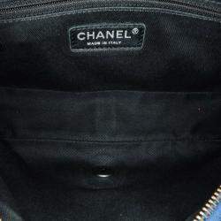 Pre Owned Chanel Blue Jumbo Iridescent Quilted Caviar Easy Flap