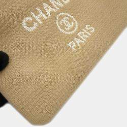 Pre Owned Chanel Beige Canvas and Leather Deauville MM Chain Shoulder Bag