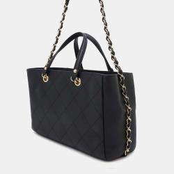 Chanel  Black Bullskin Small Matelasse Shopping Bag