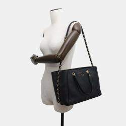 Chanel  Black Bullskin Small Matelasse Shopping Bag